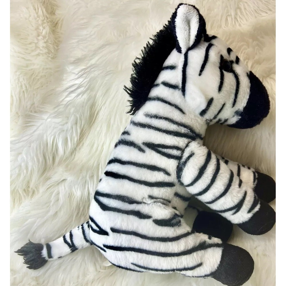 Aurora Zebra Plush 9" Sitting Black And White Destination Nation Collection